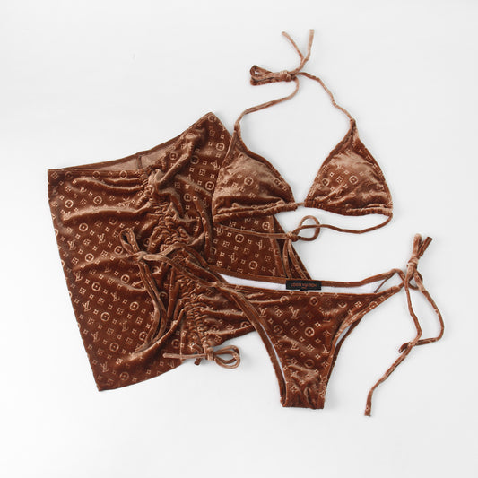 Louie velvet bikini set