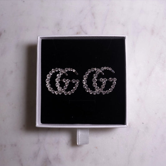 Double G diamonte studs